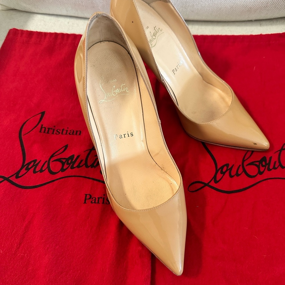 Christian Louboutin Nude Patent Leather Heels